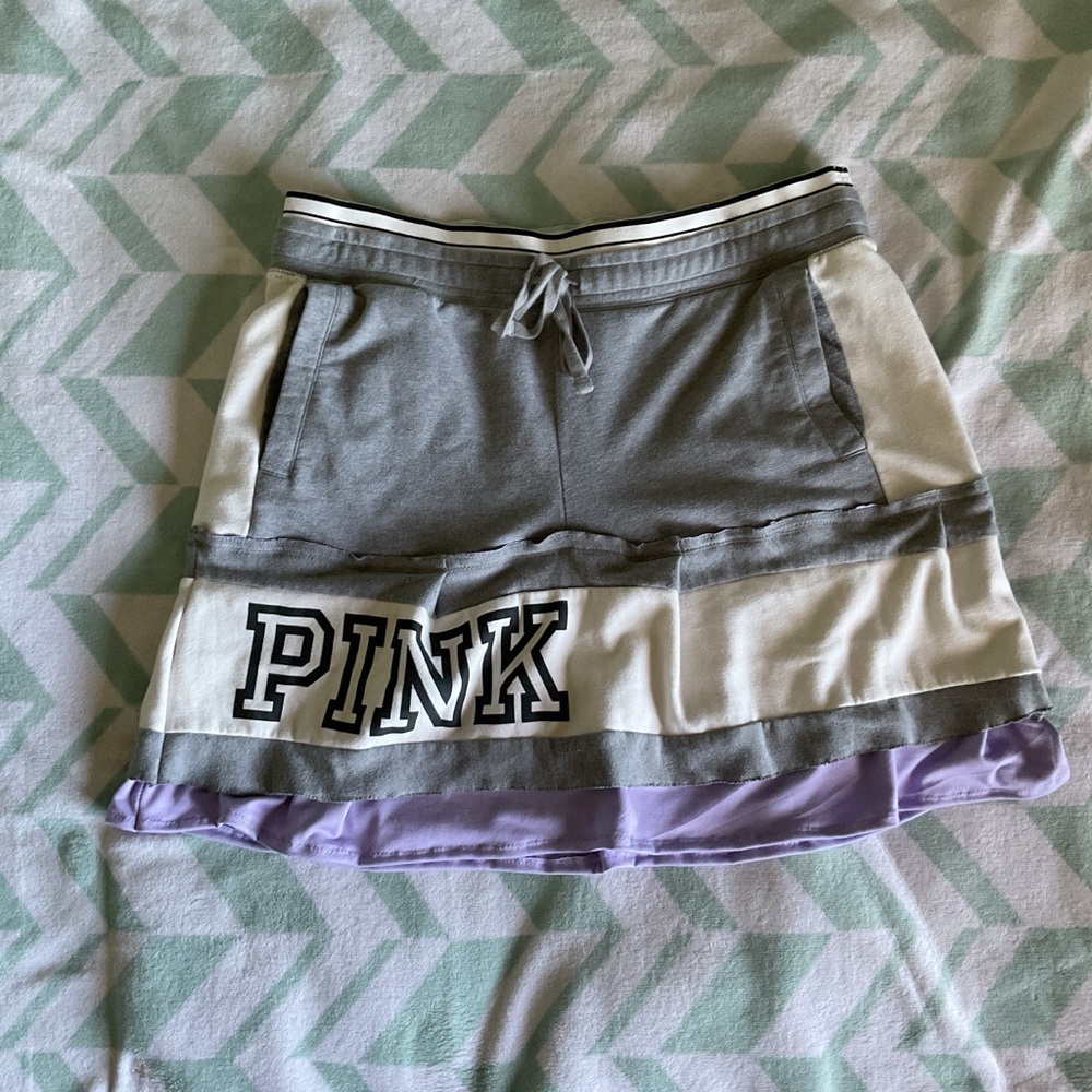 Victoria's Secret PINK Women's Grey and Purple Skirt